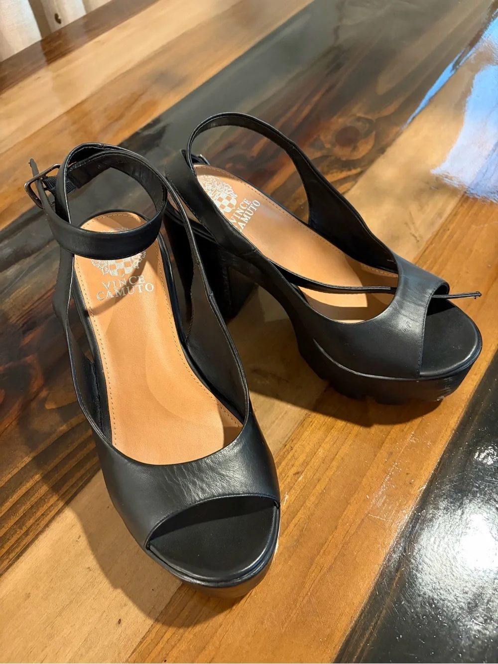 Vince Camuto New without boxBlack Women's Chunky Platform Heels with Ankle Strap